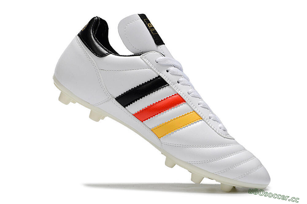 Men's Adidas Copa Mundial FG Firm Ground Low-Tops Football Boots - White/Black/Red/Yellow 3