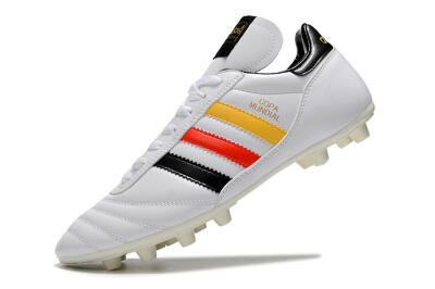 Men's Adidas Copa Mundial FG Firm Ground Low-Tops Football Boots - White/Black/Red/Yellow