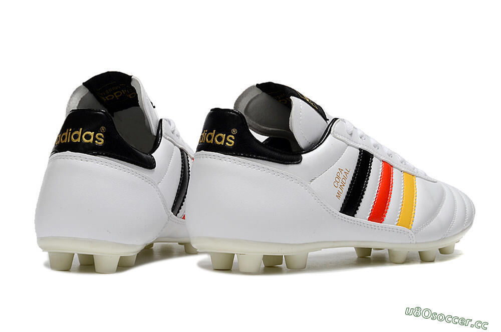 Men's Adidas Copa Mundial FG Firm Ground Low-Tops Football Boots - White/Black/Red/Yellow 5