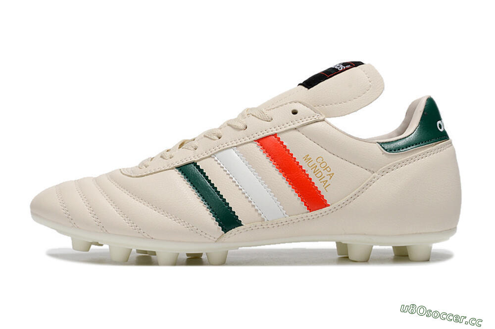 Men's Adidas Copa Mundial FG Firm Ground Low-Tops Football Boots - Beige/Green/White/Red 0