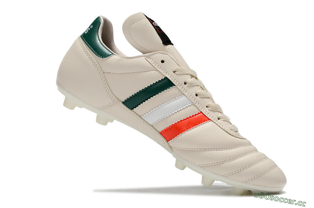 Men's Adidas Copa Mundial FG Firm Ground Low-Tops Football Boots - Beige/Green/White/Red 4