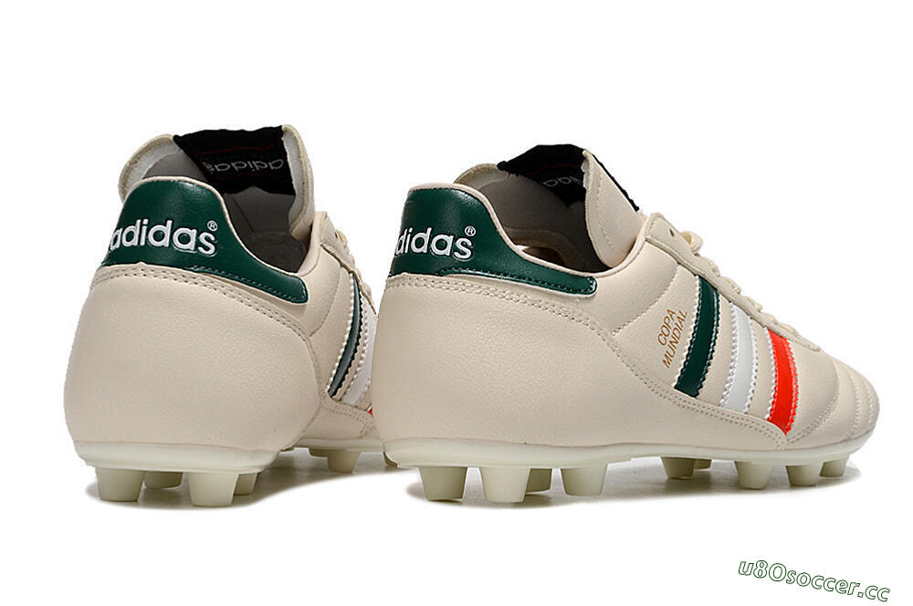 Men's Adidas Copa Mundial FG Firm Ground Low-Tops Football Boots - Beige/Green/White/Red 6
