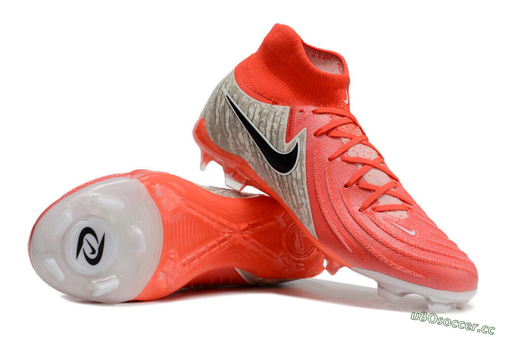 Men's Nike Phantom Luna Elite FG Firm Ground High-Tops Football Boots - Red/Brown/Black 1