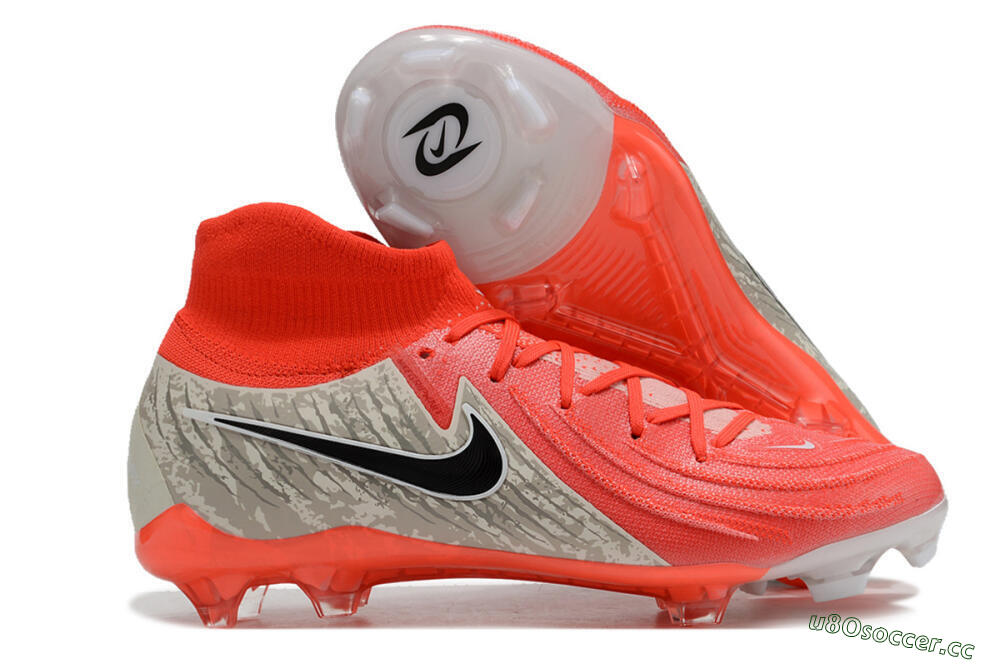 Men's Nike Phantom Luna Elite FG Firm Ground High-Tops Football Boots - Red/Brown/Black 2