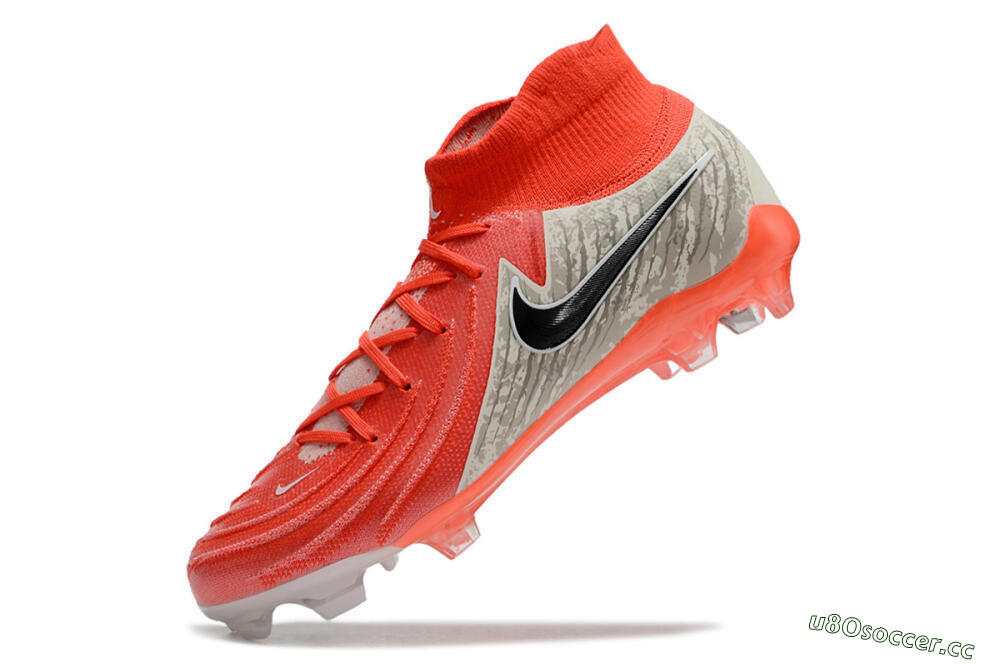 Men's Nike Phantom Luna Elite FG Firm Ground High-Tops Football Boots - Red/Brown/Black 5