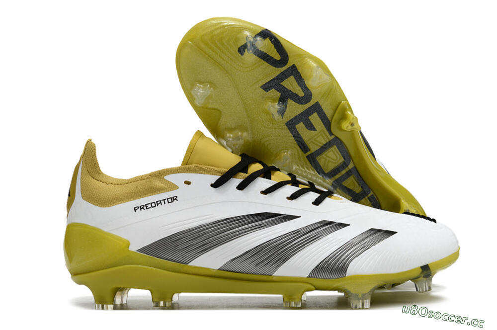 Men's Adidas Predator Accuracy FG Firm Ground Low-Tops Football Boots - White/Black/Yellow 2