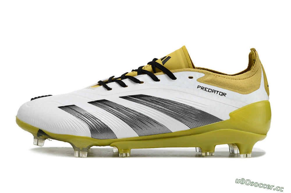 Men's Adidas Predator Accuracy FG Firm Ground Low-Tops Football Boots - White/Black/Yellow 0