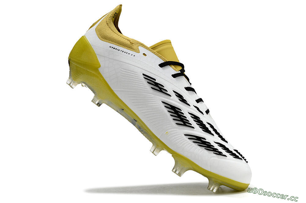 Men's Adidas Predator Accuracy FG Firm Ground Low-Tops Football Boots - White/Black/Yellow 4