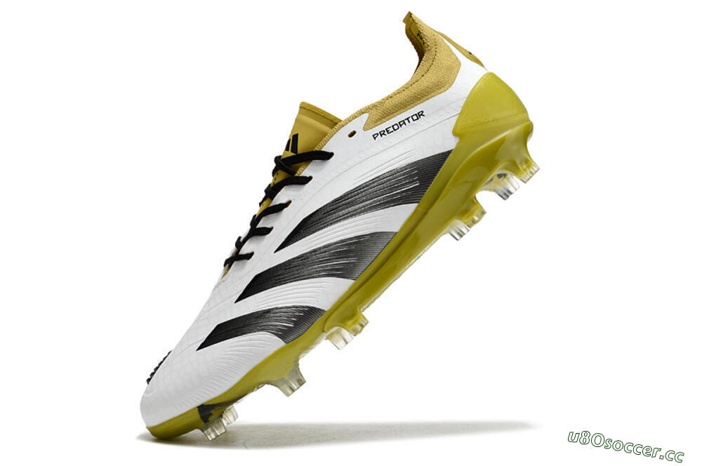 Men's Adidas Predator Accuracy FG Firm Ground Low-Tops Football Boots - White/Black/Yellow 5