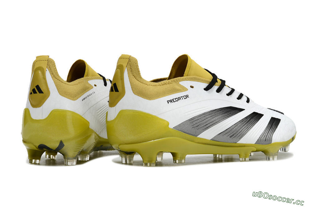 Men's Adidas Predator Accuracy FG Firm Ground Low-Tops Football Boots - White/Black/Yellow 6