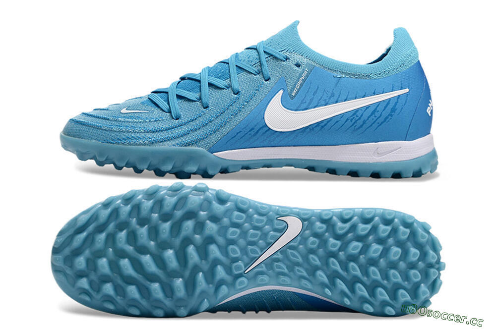 Unisex Nike Phantom Luna Elite TF Artificial Turf Low-Tops Football Shoes - Jade/White/Blue 1