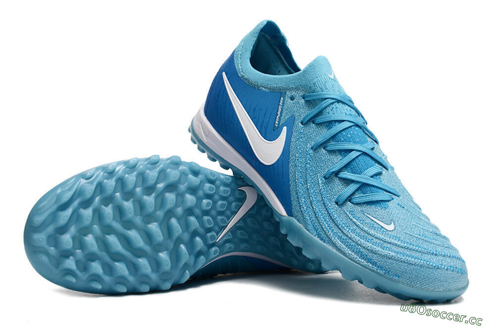 Unisex Nike Phantom Luna Elite TF Artificial Turf Low-Tops Football Shoes - Jade/White/Blue 3