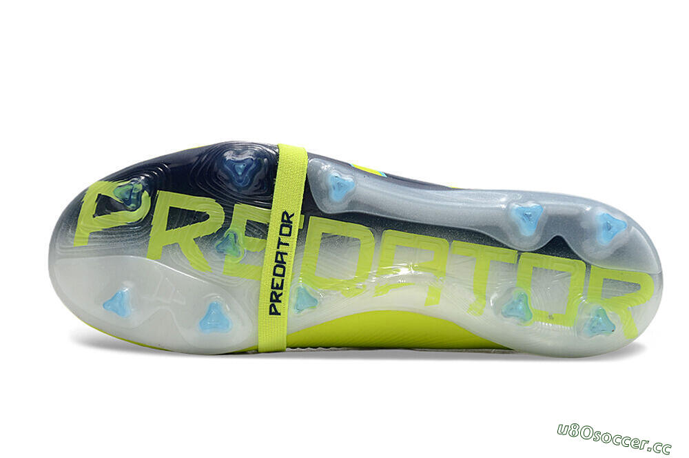 Unisex Adidas Predator Elite Foldover Tongue FG Firm Ground Low-Tops Football Boots - Yellow/Blue/Jade 6