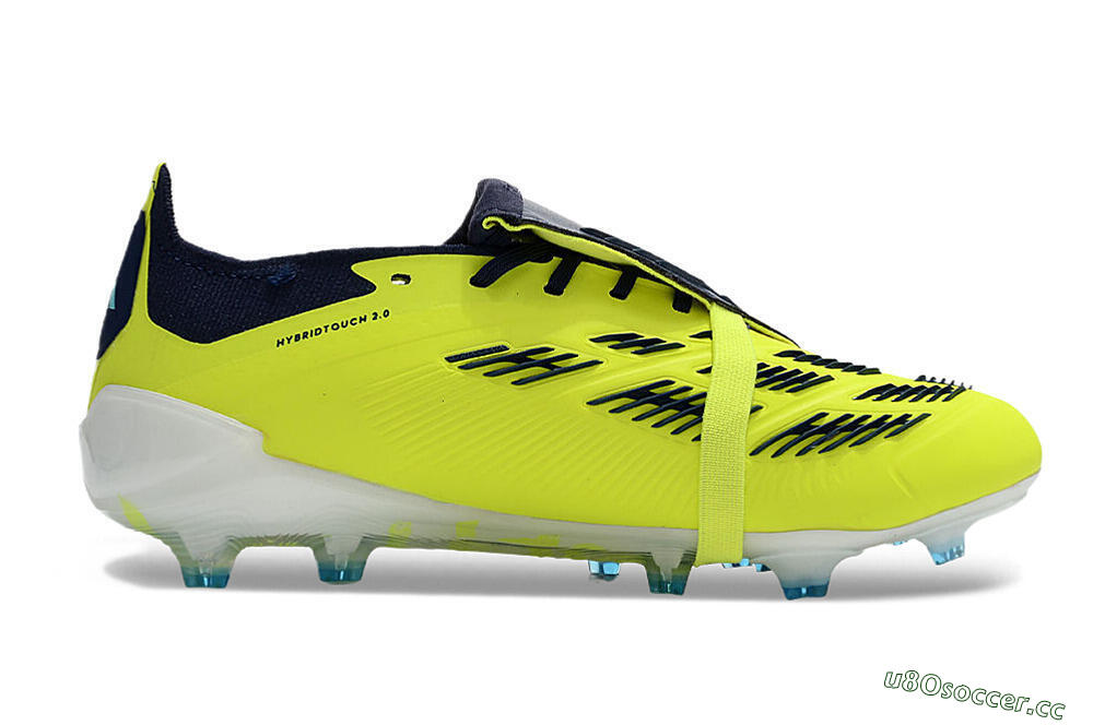 Unisex Adidas Predator Elite Foldover Tongue FG Firm Ground Low-Tops Football Boots - Yellow/Blue/Jade 7