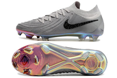 Unisex Nike Phantom Luna Elite NU FG Firm Ground Low-Tops Football Boots - Grey/Black/Blue