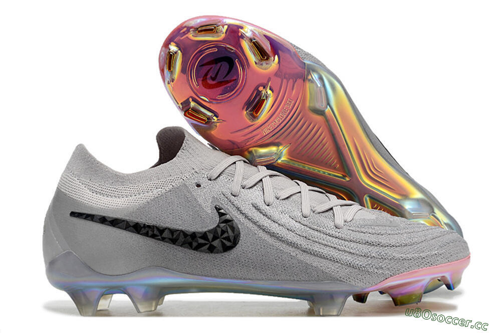 Unisex Nike Phantom Luna Elite NU FG Firm Ground Low-Tops Football Boots - Grey/Black/Blue 2