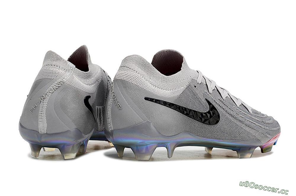 Unisex Nike Phantom Luna Elite NU FG Firm Ground Low-Tops Football Boots - Grey/Black/Blue 6