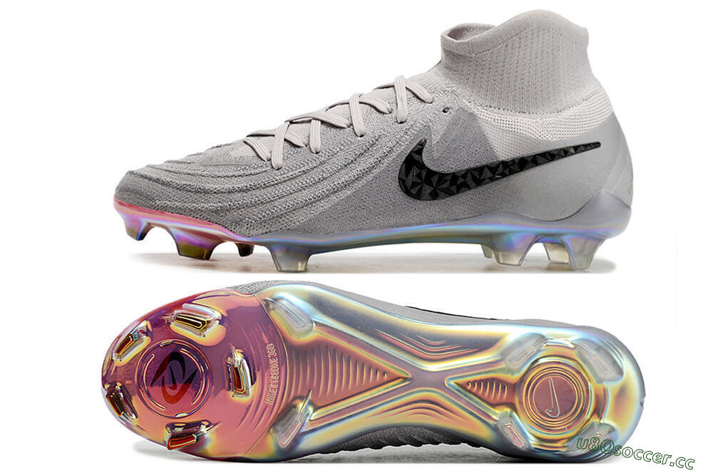 Unisex Nike Phantom Luna Elite NU FG Firm Ground High-Tops Football Boots - Grey/Black/Blue 1
