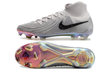 Unisex Nike Phantom Luna Elite NU FG Firm Ground High-Tops Football Boots - Grey/Black/Blue