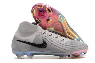 Unisex Nike Phantom Luna Elite NU FG Firm Ground High-Tops Football Boots - Grey/Black/Blue