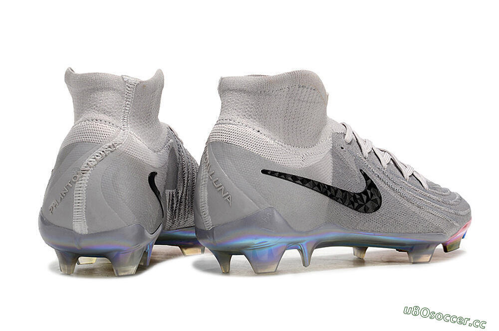 Unisex Nike Phantom Luna Elite NU FG Firm Ground High-Tops Football Boots - Grey/Black/Blue 6