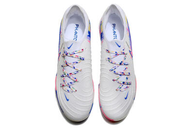 Men's Nike Phantom GX 2 Elite TF Artificial Turf Low-Tops Football Shoes - White/Blue/Pink/Yellow