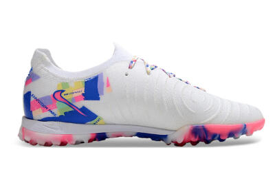 Men's Nike Phantom GX 2 Elite TF Artificial Turf Low-Tops Football Shoes - White/Blue/Pink/Yellow
