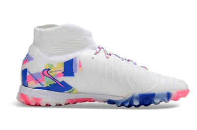 Men's Nike Phantom Luna 2 Elite TF Artificial Turf High-Tops Football Shoes - White/Pink/Blue