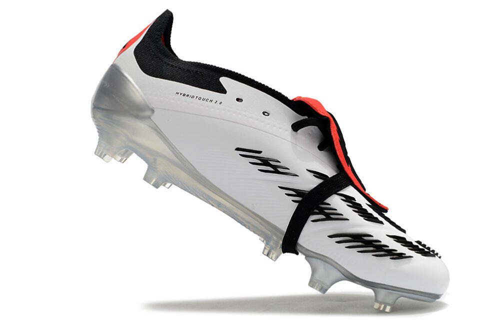Men's Adidas Predator Elite Foldover Tongue FG Firm Ground Low-Tops Football Boots - White/Black/Red 4