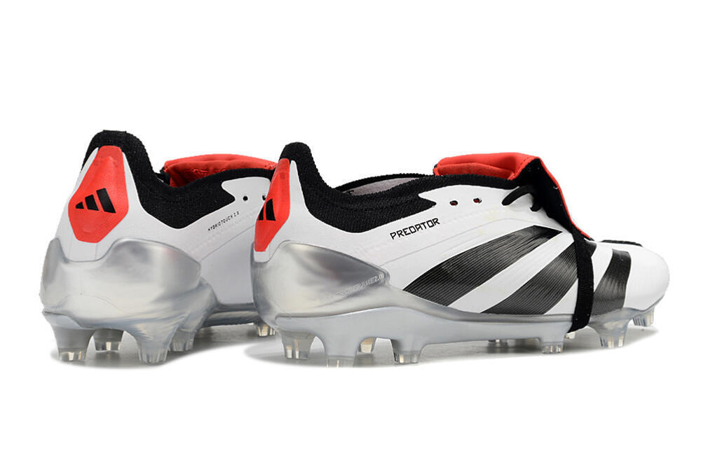 Men's Adidas Predator Elite Foldover Tongue FG Firm Ground Low-Tops Football Boots - White/Black/Red 6