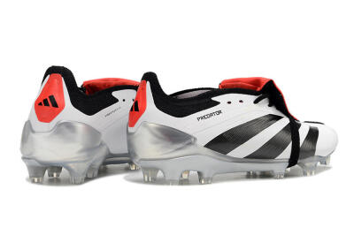 Men's Adidas Predator Elite Foldover Tongue FG Firm Ground Low-Tops Football Boots - White/Black/Red