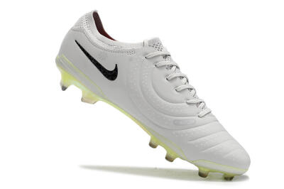 Men's Nike Tiempo Legend 10 Elite FG Firm Ground Low-Tops Football Boots - Grey/Black/Yellow