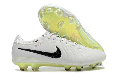 Men's Nike Tiempo Legend 10 Elite FG Firm Ground Low-Tops Football Boots - Grey/Black/Yellow