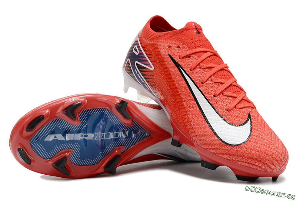 Men's Nike Air Zoom Mercurial Vapor 16 Elite FG Firm Ground Low-Tops Football Boots - Red/White/Blue 3