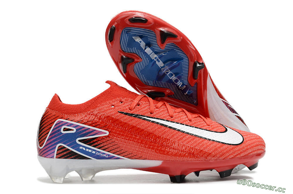 Men's Nike Air Zoom Mercurial Vapor 16 Elite FG Firm Ground Low-Tops Football Boots - Red/White/Blue 2