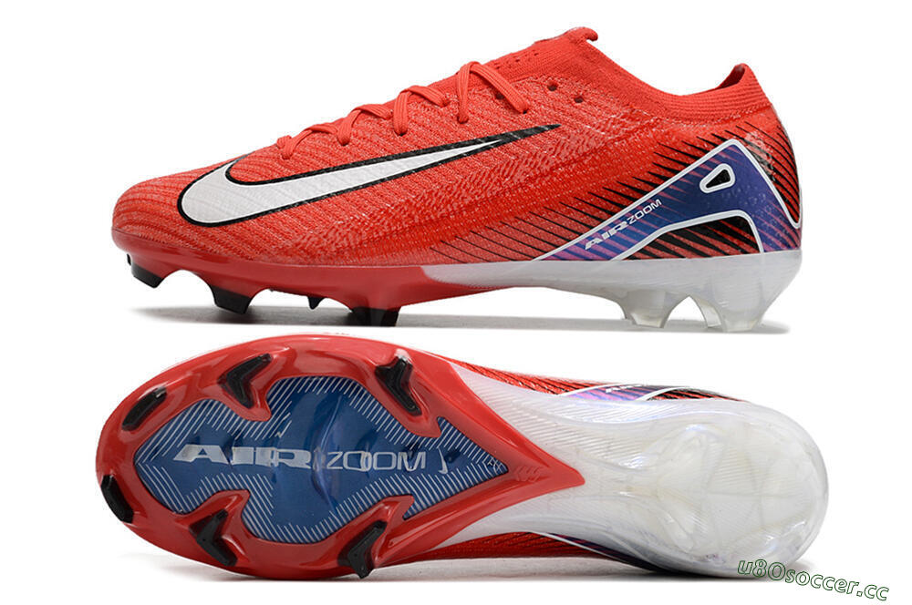 Men's Nike Air Zoom Mercurial Vapor 16 Elite FG Firm Ground Low-Tops Football Boots - Red/White/Blue 1