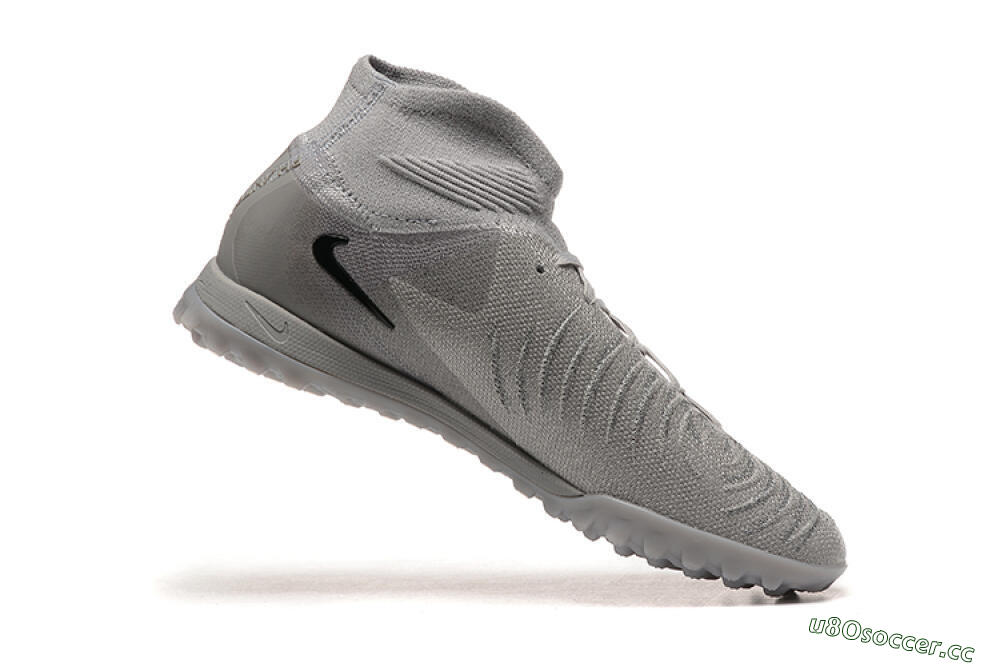Men's Nike Phantom Luna Elite TF Artificial Turf High-Tops Football Shoes - Grey/Black 7