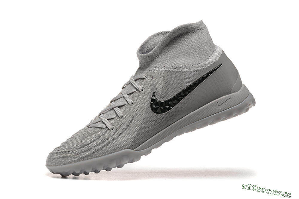 Men's Nike Phantom Luna Elite TF Artificial Turf High-Tops Football Shoes - Grey/Black 8