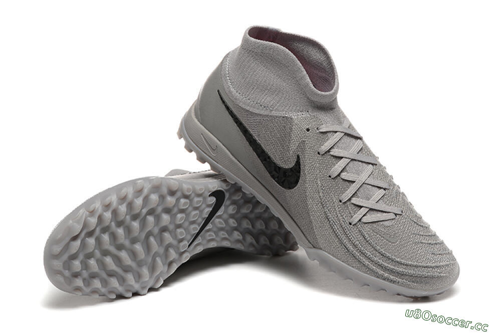 Men's Nike Phantom Luna Elite TF Artificial Turf High-Tops Football Shoes - Grey/Black 4