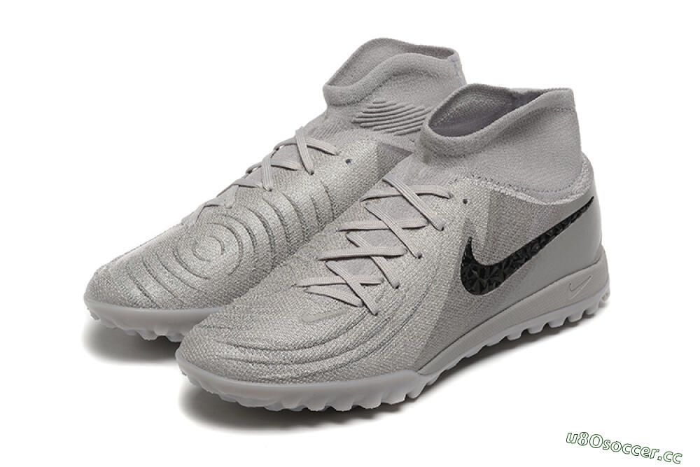 Men's Nike Phantom Luna Elite TF Artificial Turf High-Tops Football Shoes - Grey/Black 5