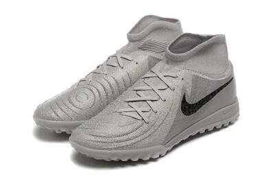 Men's Nike Phantom Luna Elite TF Artificial Turf High-Tops Football Shoes - Grey/Black