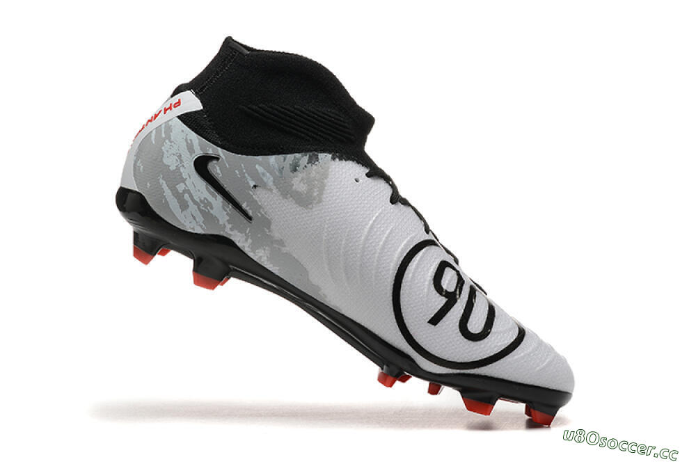 Men's Nike Phantom Luna Elite FG Firm Ground High-Tops Football Boots - White/Red/Black/Grey 7