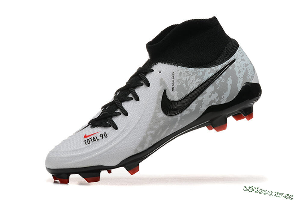 Men's Nike Phantom Luna Elite FG Firm Ground High-Tops Football Boots - White/Red/Black/Grey 8
