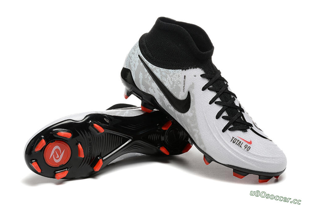Men's Nike Phantom Luna Elite FG Firm Ground High-Tops Football Boots - White/Red/Black/Grey 4