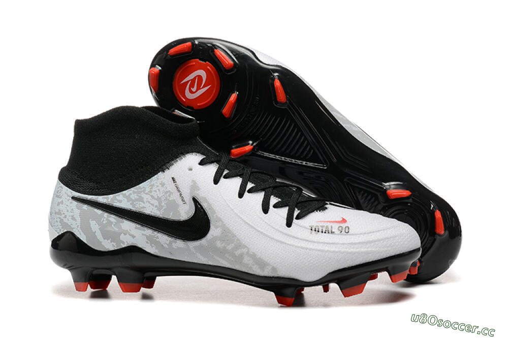 Men's Nike Phantom Luna Elite FG Firm Ground High-Tops Football Boots - White/Red/Black/Grey 2
