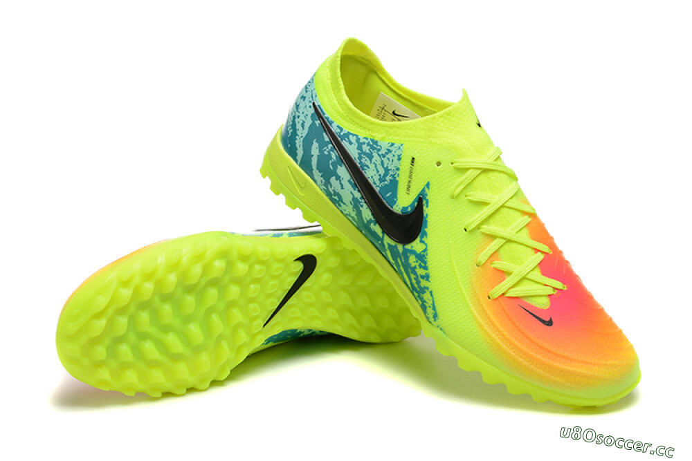 Men's Nike Phantom GX 2 Elite TF Artificial Turf Low-Tops Football Shoes - Yellow/Green/Black 4