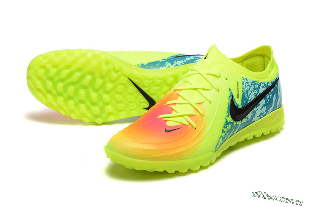Men's Nike Phantom GX 2 Elite TF Artificial Turf Low-Tops Football Shoes - Yellow/Green/Black 3