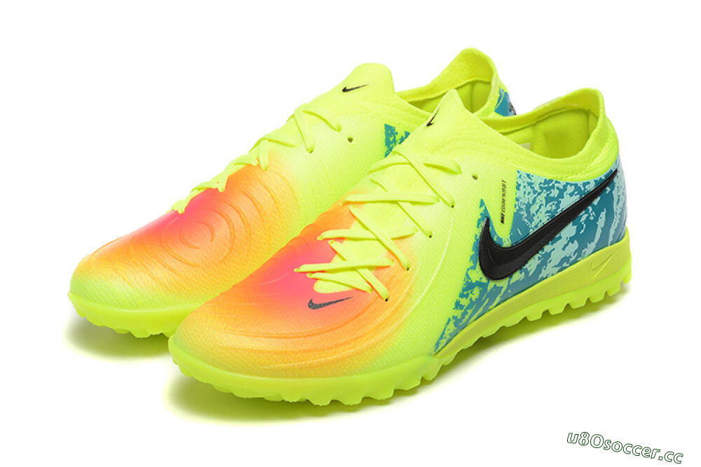 Men's Nike Phantom GX 2 Elite TF Artificial Turf Low-Tops Football Shoes - Yellow/Green/Black 5