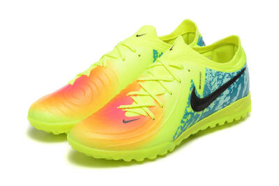 Men's Nike Phantom GX 2 Elite TF Artificial Turf Low-Tops Football Shoes - Yellow/Green/Black