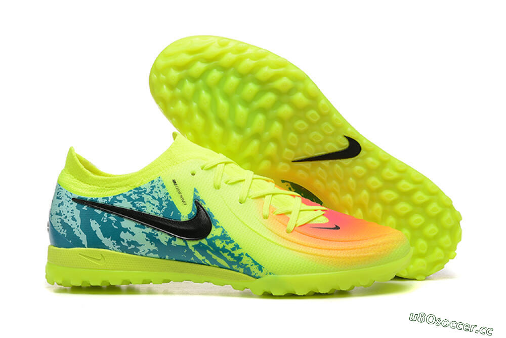 Men's Nike Phantom GX 2 Elite TF Artificial Turf Low-Tops Football Shoes - Yellow/Green/Black 2